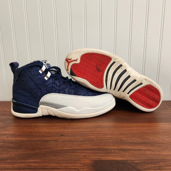 Jordan 12 Men's Size 8M International Blue/White Pre-owned Good Clean - Picture 9 of 12